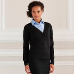 715F Ladies' V-neck Knitted Cardigan